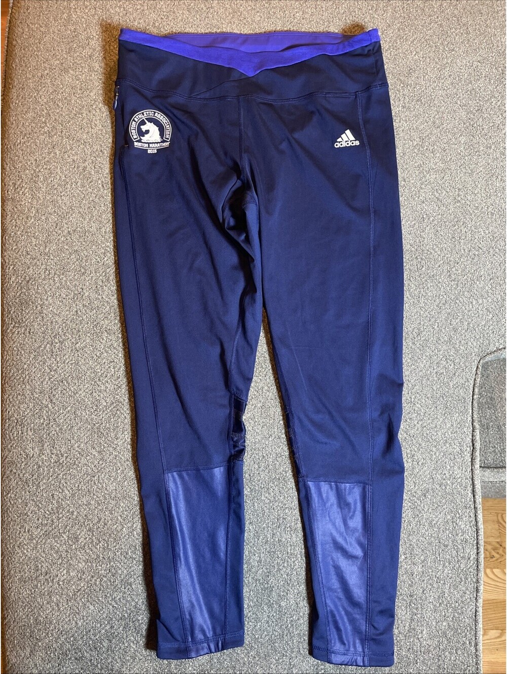 Womens Adidas 2015 Boston Marathon Blue Leggings Large